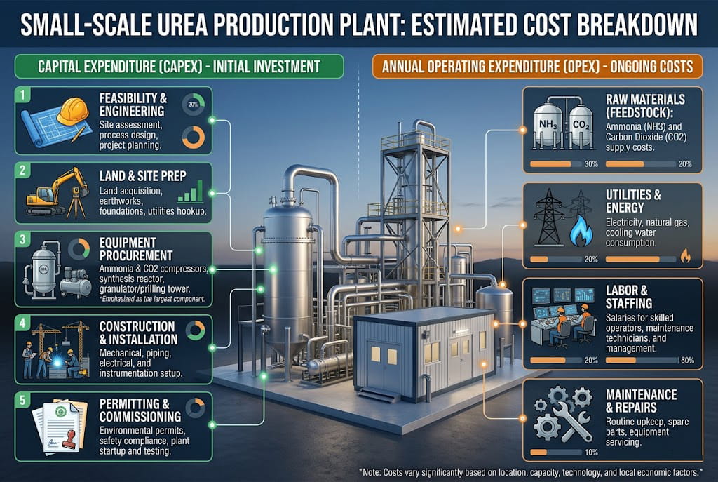 small scale urea production plant cost analysis