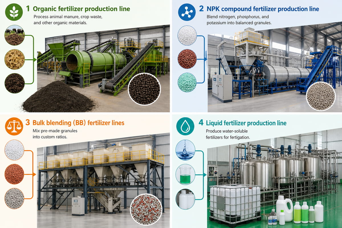 What are the different types of fertilizer production lines