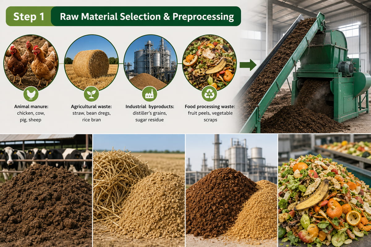 Raw Material Selection & Preprocessing for Organic Fertilizer Manufacturing