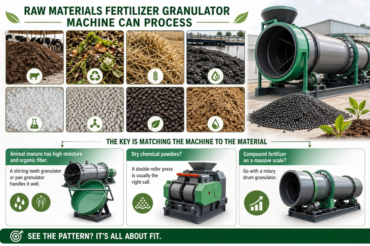 What Raw Materials Can Fertilizer Granulator Machine Process
